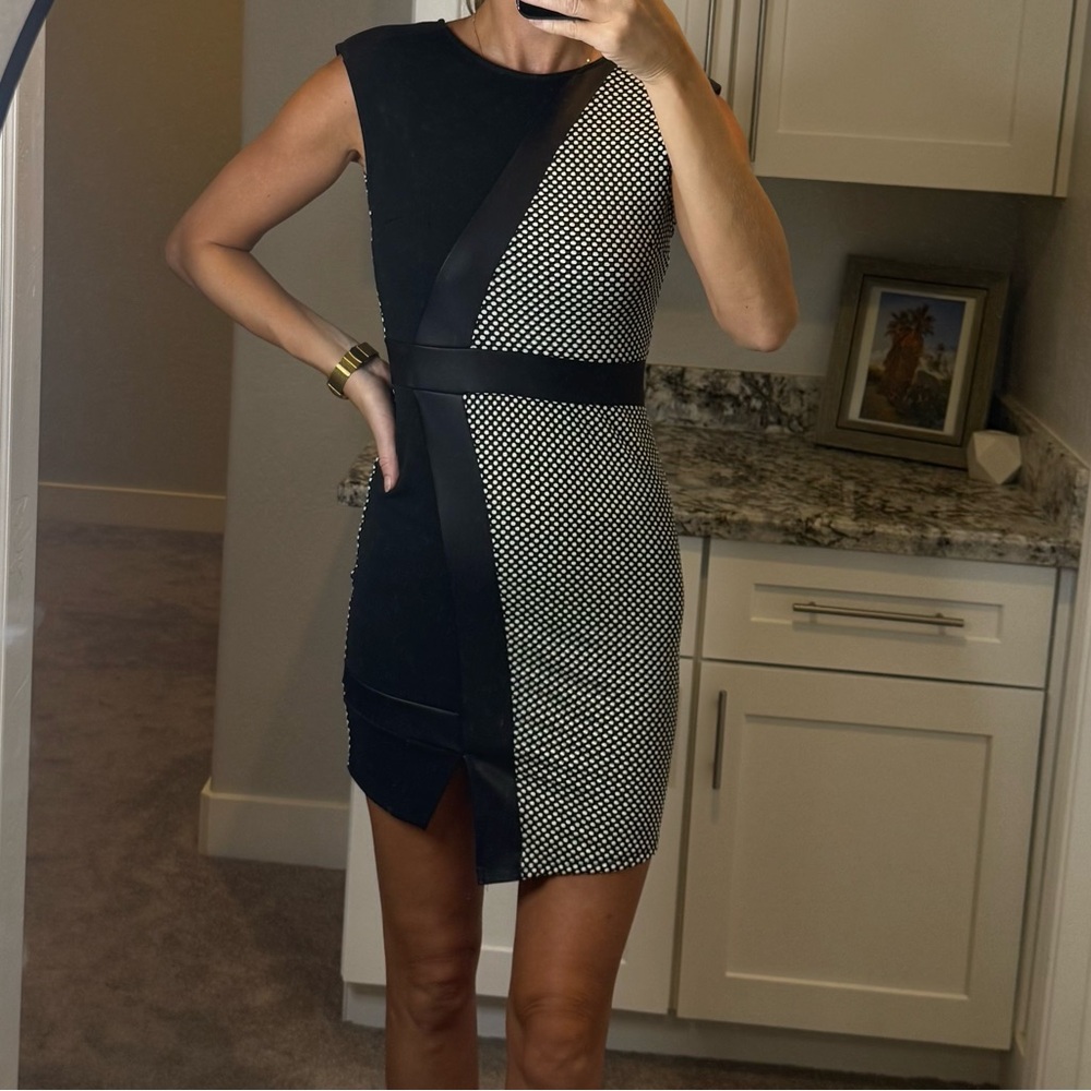 River Island Black and White Asymmetrical Dress